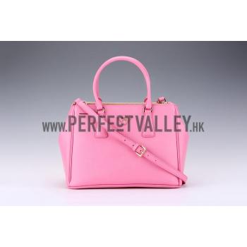 Prada Saffiano Medium Double Zip Tote Pink