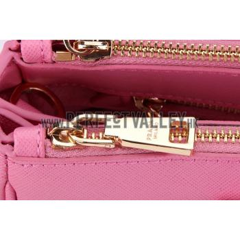 Prada Saffiano Medium Double Zip Tote Pink