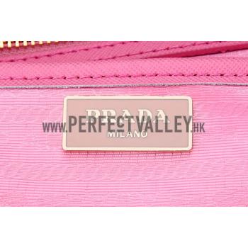 Prada Saffiano Medium Double Zip Tote Pink