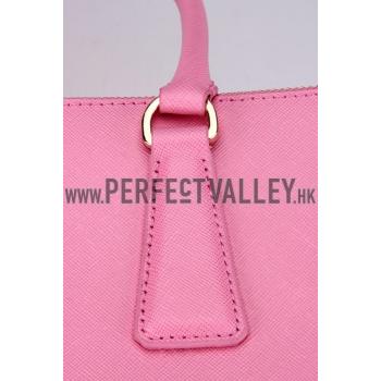 Prada Saffiano Medium Double Zip Tote Pink