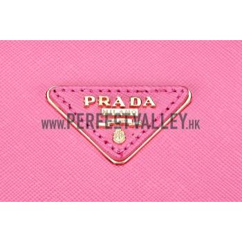 Prada Saffiano Medium Double Zip Tote Pink