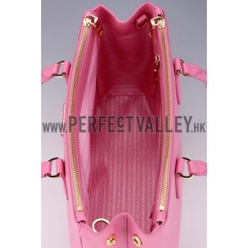 Prada Saffiano Medium Double Zip Tote Pink