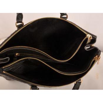 Prada  16625M Ladies Ostrich Skin Black Handbag