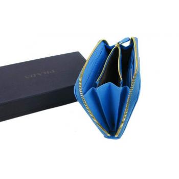 Prada  1M0506 Ladies Wallet Blue