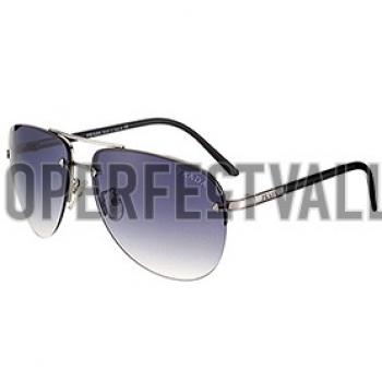 Prada Aviator Silver Frame Black Temples Sunglasses 308230