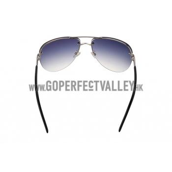 Prada Aviator Silver Frame Black Temples Sunglasses 308230