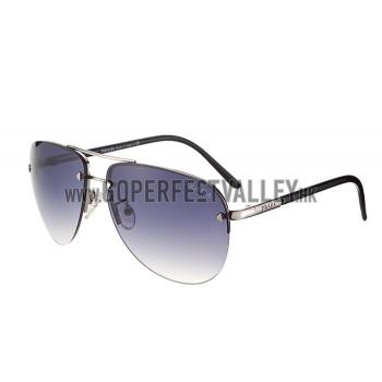 Prada Aviator Silver Frame Black Temples Sunglasses 308230