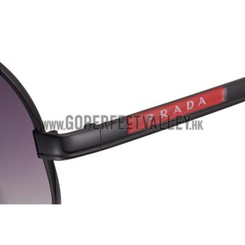 Prada Aviator Linea Rossa Logo Black Frame Sunglasses 308222