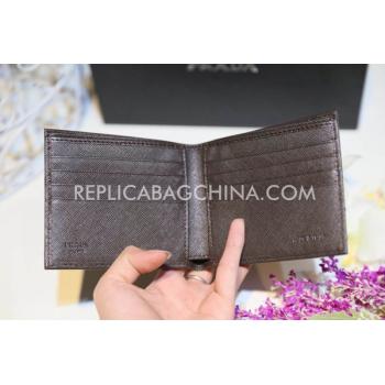 Prada Purse Wallet Calfskin Brown Replica