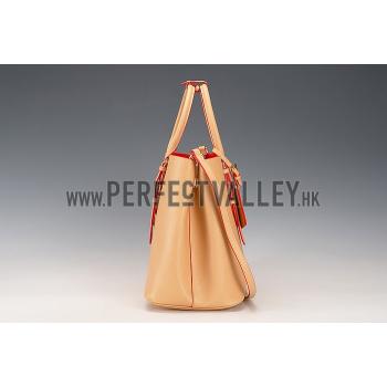 Prada Saffiano Double Tote Light Brown