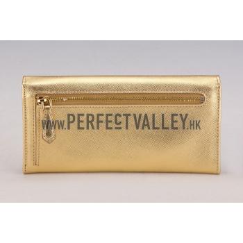 Prada Continental Wallet Gold