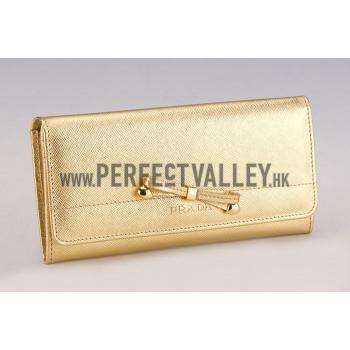 Prada Continental Wallet Gold