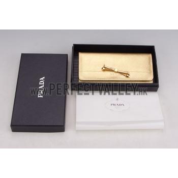 Prada Continental Wallet Gold