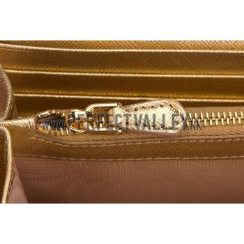 Prada Continental Wallet Gold