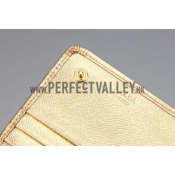 Prada Continental Wallet Gold