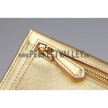 Prada Continental Wallet Gold