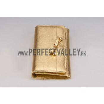 Prada Continental Wallet Gold