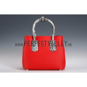 Prada Double Tote Red With Python Handles 18926826