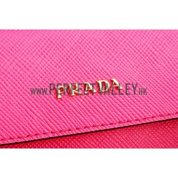 Prada Saffiano Double Tote Rose Pink Replica