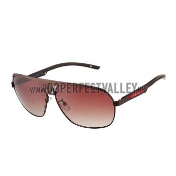 Replica Prada Sporty Embellished Brown Frame Linea Rossa Logo Sunglasses 308301