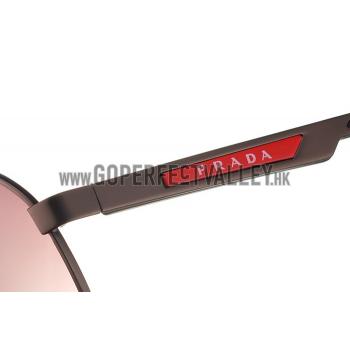 Replica Prada Sporty Embellished Brown Frame Linea Rossa Logo Sunglasses 308301