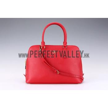 Prada Saffiano Medium Promenade Tote Red