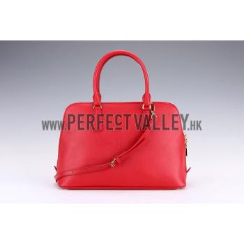 Prada Saffiano Medium Promenade Tote Red