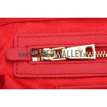 Prada Saffiano Medium Promenade Tote Red