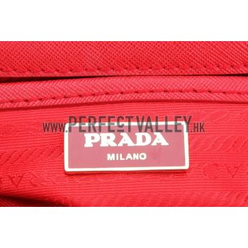 Prada Saffiano Medium Promenade Tote Red