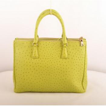 Prada  16625M Ladies Ostrich Skin Green Handbag