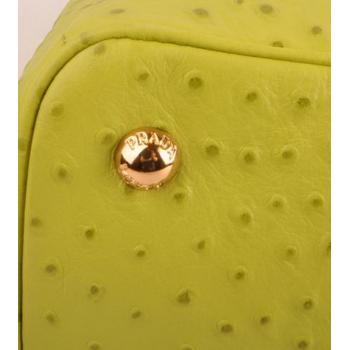 Prada  16625M Ladies Ostrich Skin Green Handbag