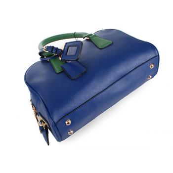 Cheap Prada  0758 Handbag Cow Leather Blue