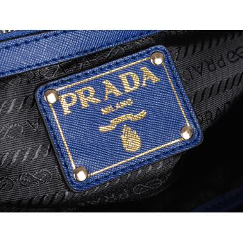 Cheap Prada  0758 Handbag Cow Leather Blue