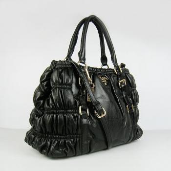 Prada  9805 Ladies Cow Leather Black Bag