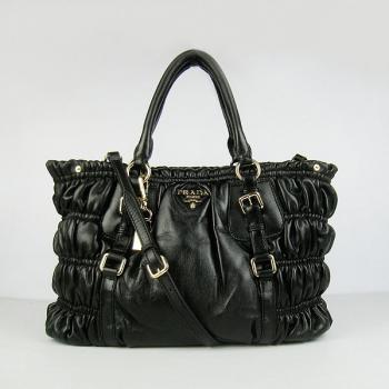 Prada  9805 Ladies Cow Leather Black Bag