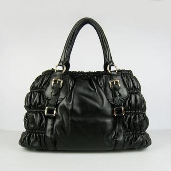 Prada  9805 Ladies Cow Leather Black Bag