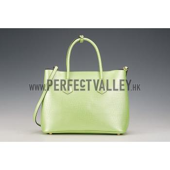 Prada Double Tote Crocodile Leather Bag Lime