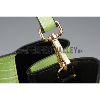 Prada Double Tote Crocodile Leather Bag Lime