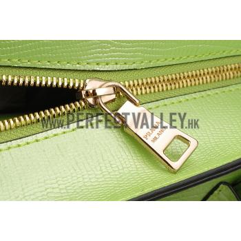 Prada Double Tote Crocodile Leather Bag Lime