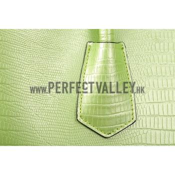 Prada Double Tote Crocodile Leather Bag Lime