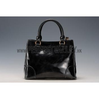 Prada  Patent Leather Satchel Black Replica