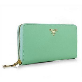 Prada  1M1136 Wallet Cow Leather Green