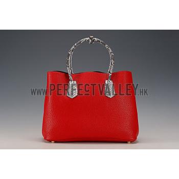 Prada Double Tote Red With Python Handles