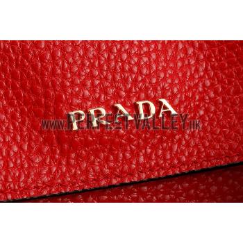 Prada Double Tote Red With Python Handles