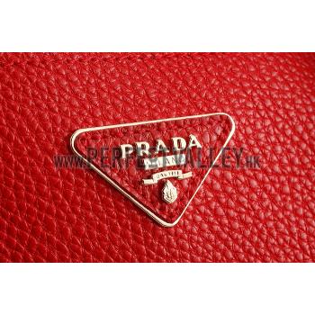 Prada Double Tote Red With Python Handles