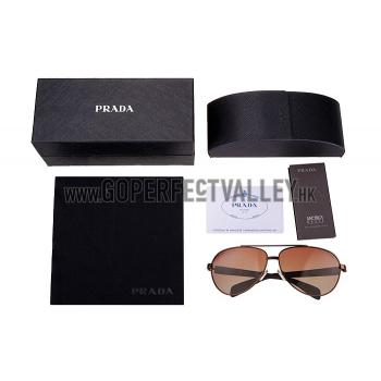 Prada Sporty Linea Rossa Brown Frame Brown Lenses Sunglasses 308155