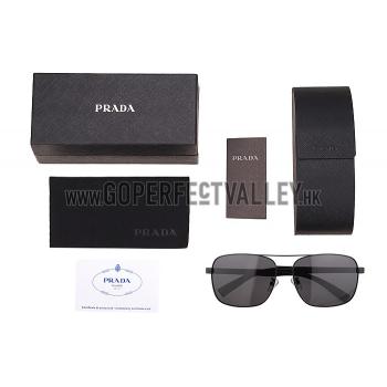 Prada Square Linea Rossa Logo Black Frame Sunglasses 308218