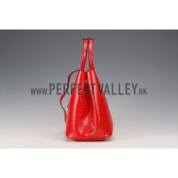 Prada Double Tote Crocodile Leather Bag Red Replica