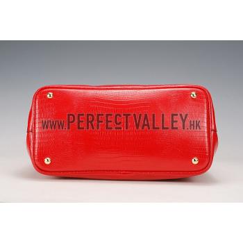 Prada Double Tote Crocodile Leather Bag Red Replica