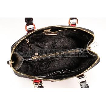 Cheap Prada Promenade Black And Red Small Crocodile Bag